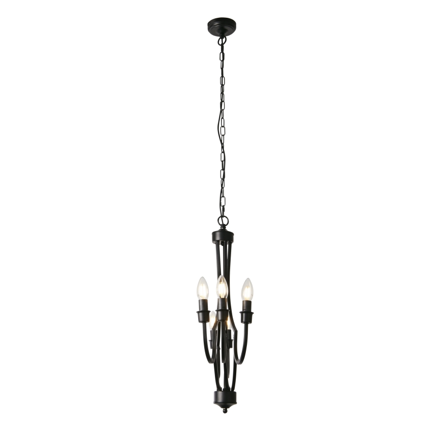 Searchlight - Πολύφωτο με αλυσίδα LODGE 5xE14/60W/230V μαύρο