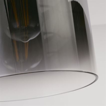 Searchlight - Φωτιστικό οροφής SWEDEN, 1xE27/60W/230V, διάμ. 22 cm, μαύρο/καπνιστό