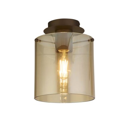 Searchlight - Φωτιστικό οροφής SWEDEN 1xE27/60W/230V, Ø 22 εκ., καφέ/καπνιστό