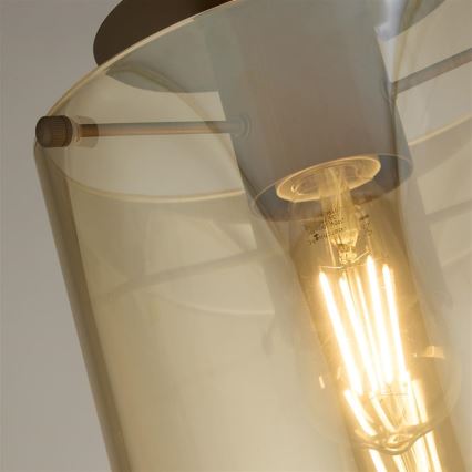 Searchlight - Φωτιστικό οροφής SWEDEN 1xE27/60W/230V, Ø 22 εκ., καφέ/καπνιστό