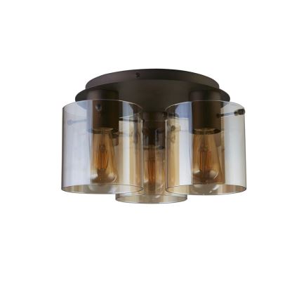 Searchlight - Φωτιστικό οροφής SWEDEN 3xE27/60W/230V Ø 39 cm καφέ/καπνιστό