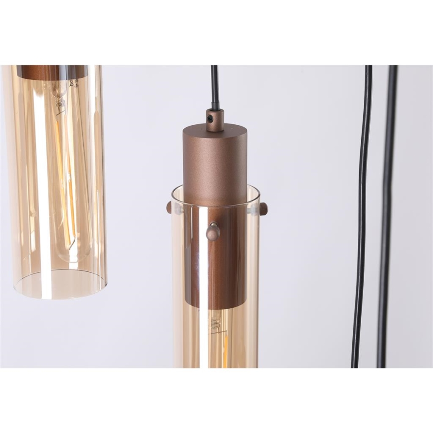 Searchlight - Κρεμαστό φωτιστικό με καλώδιο SWEDEN 8xE27/60W/230V καφέ/καπνιστό