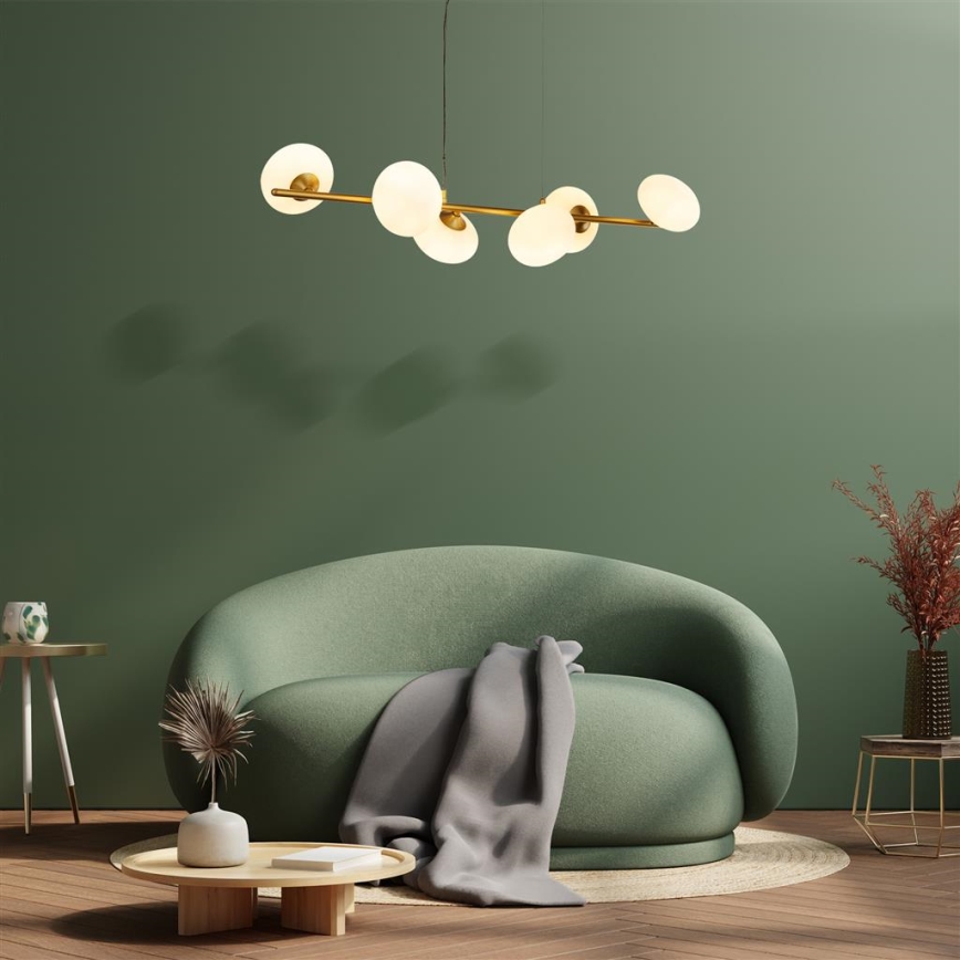 Searchlight -  Κρεμαστό φωτιστικό οροφής PEBBLE 6xG9/33W/230V χάλκινο