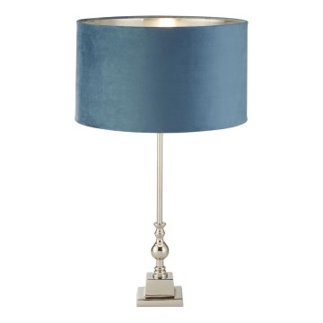 Searchlight - Eπιτραπέζιο φωτιστικό WHITBY 1xE27/10W/230V μπλε/γυαλιστερό χρώμιο