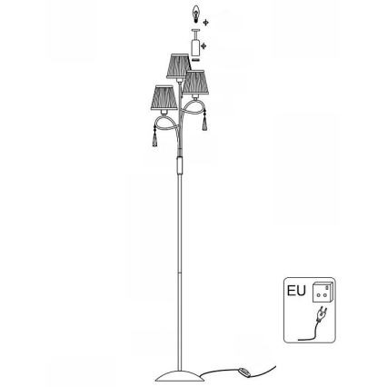 Searchlight - Επιδαπέδιο φωτιστικό SIMPLICITY 3xE14/60W/230V γυαλιστερό χρώμιο