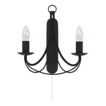 Searchlight - Φωτιστικό τοίχου MAYPOLE 2xE14/60W/230V μαύρο