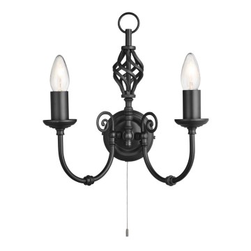 Searchlight - Φωτιστικό τοίχου ZANZIBAR 2xE14/60W/230V μαύρο