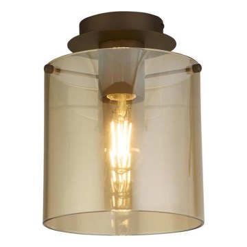 Searchlight - Φωτιστικό οροφής SWEDEN 1xE27/60W/230V, Ø 22 εκ., καφέ/καπνιστό