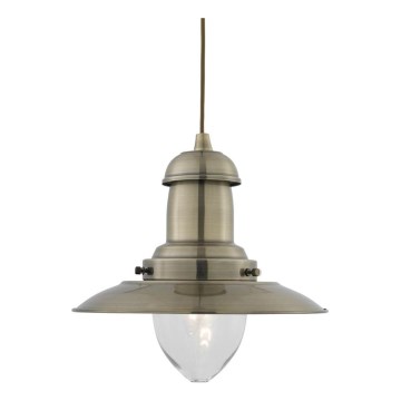 Searchlight - Κρεμαστό φωτιστικό σε καλώδιο FISHERMAN 1xE27/60W/230V μπρούτζινο