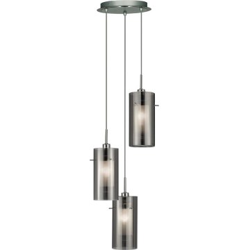 Searchlight - Κρεμαστό φωτιστικό οροφής DUO 3xE14/60W/230V ανθρακί