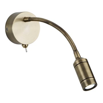 Searchlight - LED Σποτ τοίχου εύκαμπτο ADJU LED/1W/230V ορείχαλκος