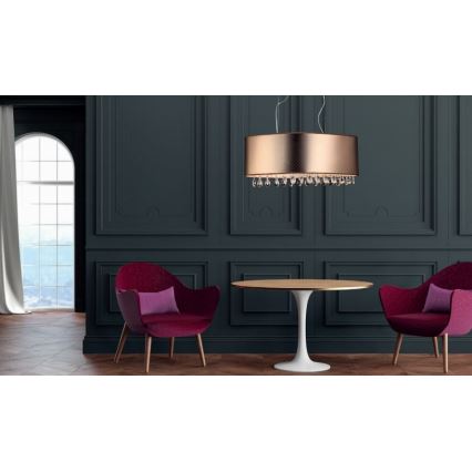 Searchlight - Κρεμαστό φωτιστικό οροφής MOTAN 4xE14/40W/230V χαλκός