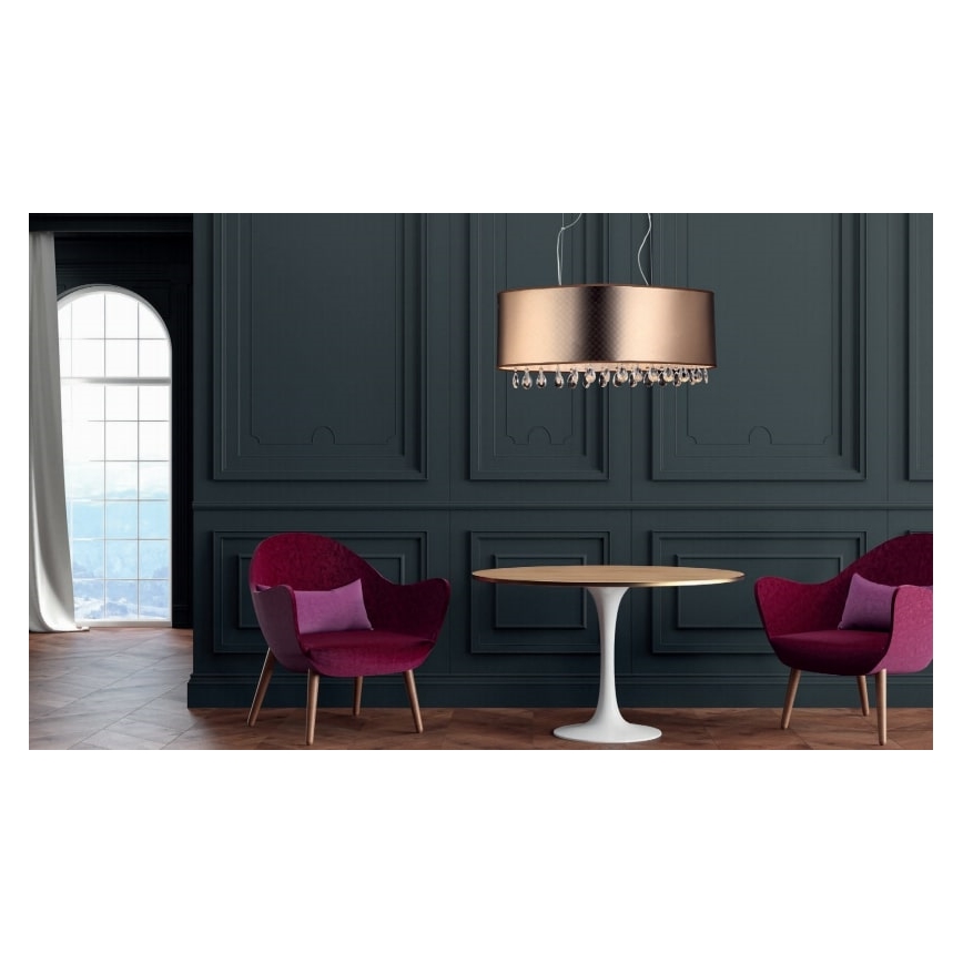 Searchlight - Κρεμαστό φωτιστικό οροφής MOTAN 4xE14/40W/230V χαλκός