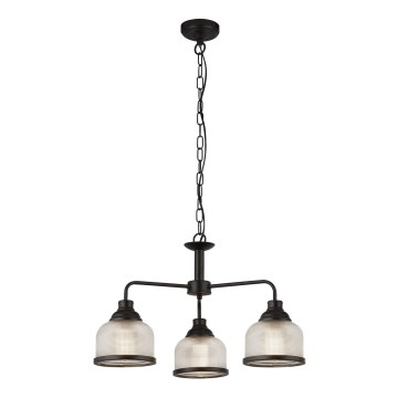 Searchlight - Πολύφωτο με αλυσίδα BISTRO 3xE27/60W/230V μαύρο