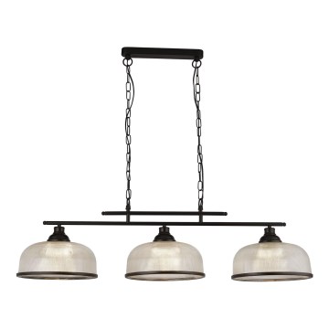 Searchlight - Πολύφωτο με αλυσίδα BISTRO 3xE27/60W/230V μαύρο