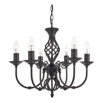 Searchlight - Πολύφωτο με αλυσίδα ZANZIBAR 6xE14/60W/230V μαύρο