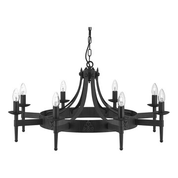 Searchlight - Πολυέλαιος με αλυσίδα CARTWHEEL 8xE14/60W/230V μαύρο