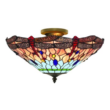 Searchlight - Tiffany φωτιστικό οροφής DRAGONFLY 3xE14/40W/230V