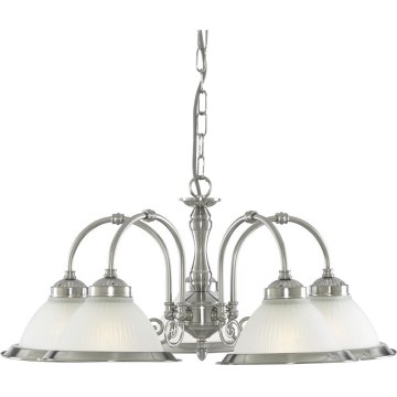 Searchlight - Κρεμαστό φωτιστικό οροφής AMERICAN DINER 5xE14/60W/230V γυαλιστερό χρώμιο