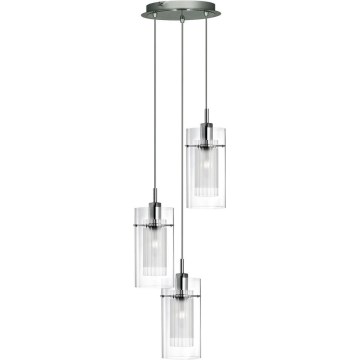 Searchlight - Κρεμαστό φωτιστικό οροφής DUO 3xE14/60W/230V ματ χρώμιο