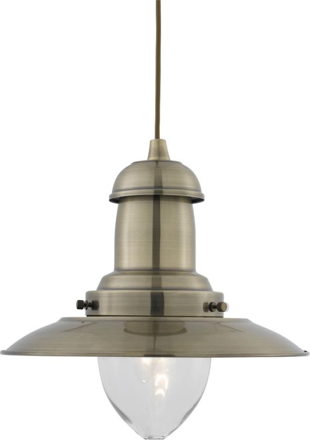 Searchlight - Κρεμαστό φωτιστικό σε καλώδιο FISHERMAN 1xE27/60W/230V μπρούτζινο