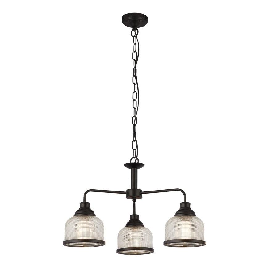 Searchlight - Πολύφωτο με αλυσίδα BISTRO 3xE27/60W/230V μαύρο