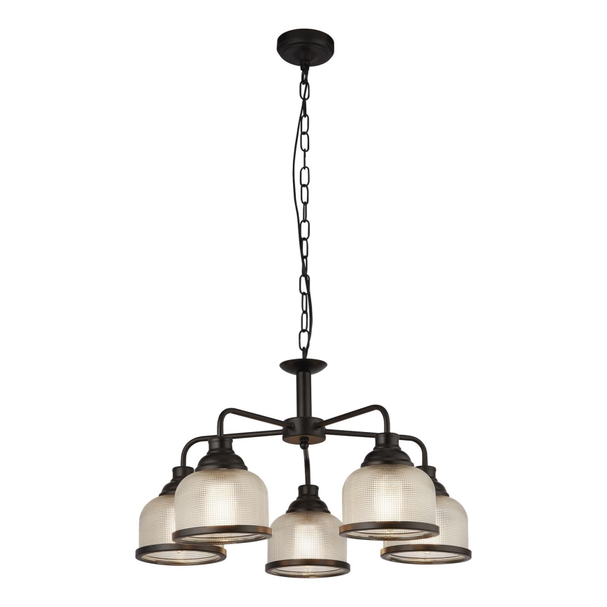 Searchlight - Πολύφωτο με αλυσίδα BISTRO 5xE27/60W/230V μαύρο