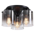 Searchlight - Φωτιστικό οροφής SWEDEN 3xE27/60W/230V διάμ. 39 εκ. μαύρο/καπνιστό
