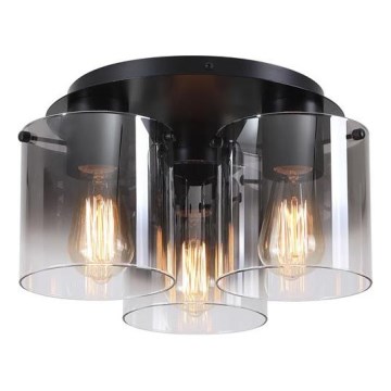 Searchlight - Φωτιστικό οροφής SWEDEN 3xE27/60W/230V διάμ. 39 εκ. μαύρο/καπνιστό