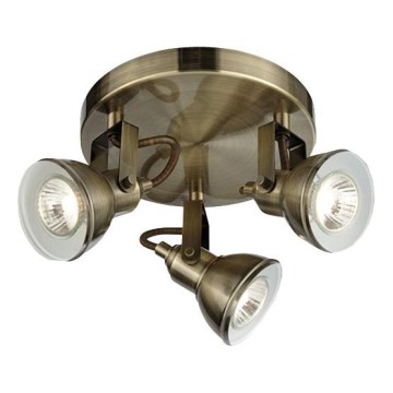 Searchlight - Φωτιστικό σποτ FOCUS 3xGU10/50W/230V ορείχαλκος