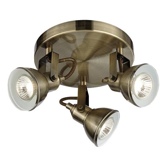 Searchlight - Φωτιστικό σποτ FOCUS 3xGU10/50W/230V ορείχαλκος