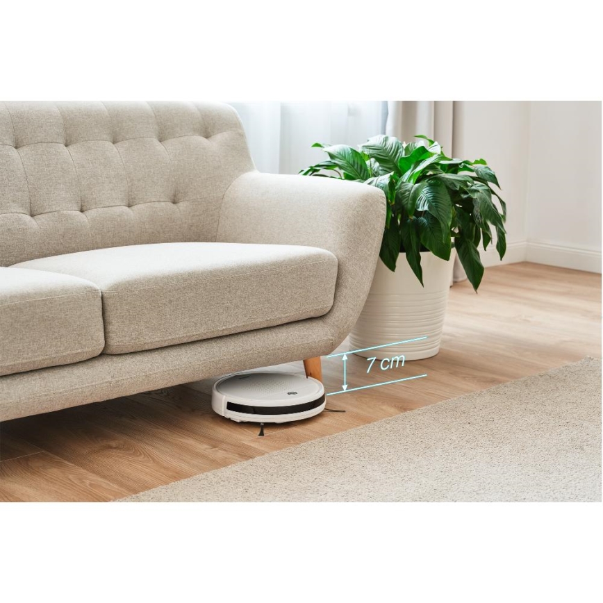 Sencor - Ρομποτική σκούπα με σφουγγαρίστρα 2 σε 1 18W/1500 mAh λευκή + τηλεχειριστήριο