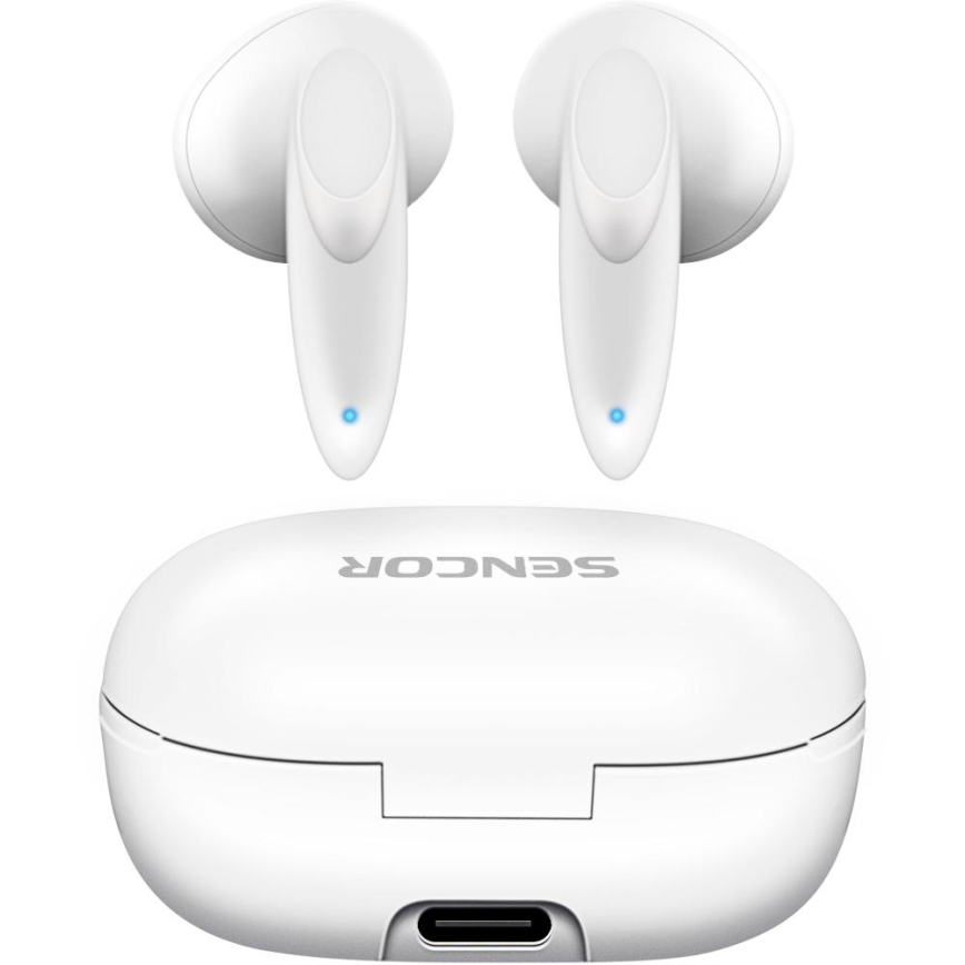 Sencor - Ασύρματα ακουστικά 230 mAh + 2x 25 mAh IPX4 λευκά