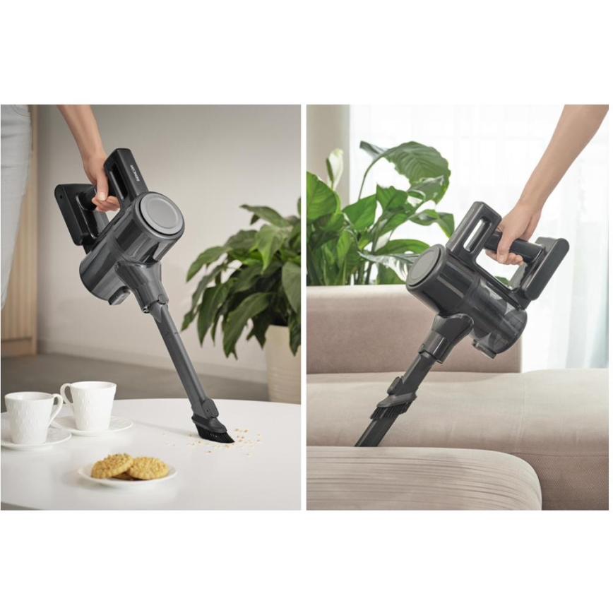 Sencor - Ασύρματη κάθετη ηλεκτρική σκούπα 2-σε-1 200W/2600 mAh μαύρη