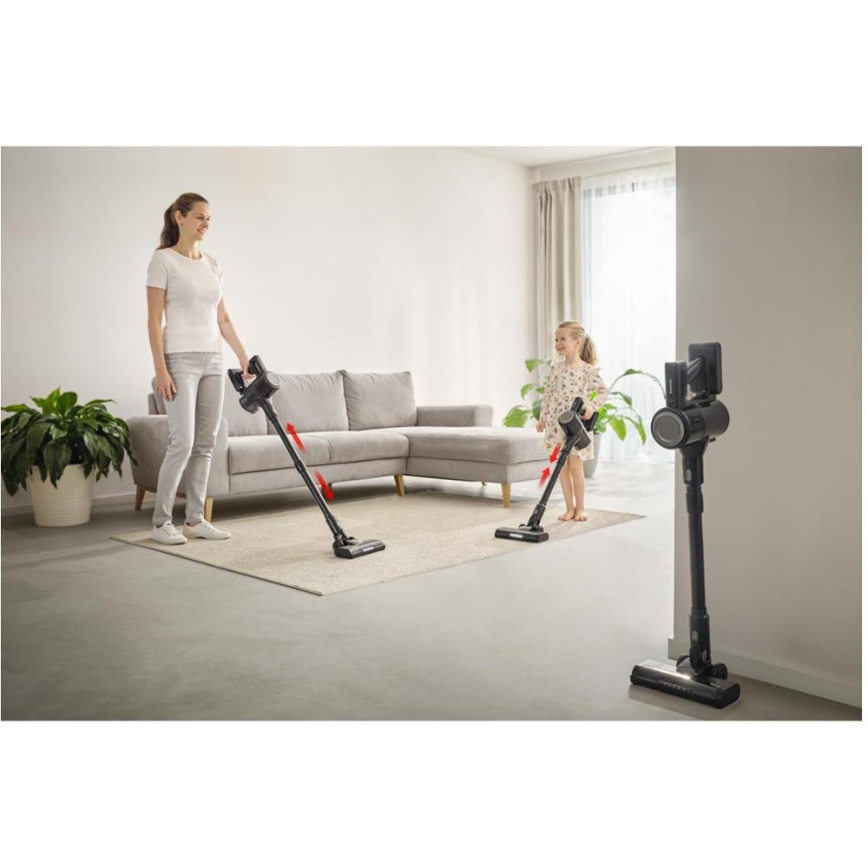 Sencor - Ασύρματη κάθετη ηλεκτρική σκούπα 2-σε-1 200W/2600 mAh μαύρη