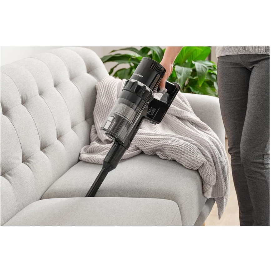 Sencor - Ασύρματη ράβδος ηλεκτρική σκούπα 2 σε 1 250W/2200 mAh μαύρο