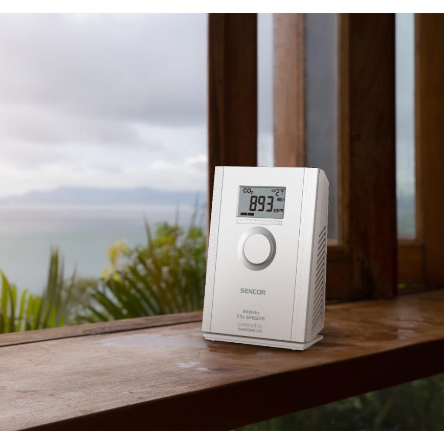 Sencor - Ασύρματος αισθητήρας διοξειδίου του άνθρακα (CO₂) 5V/3xAA 2000 mAh