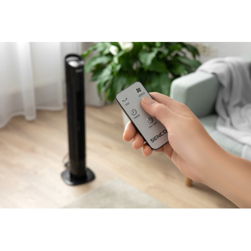 Sencor - Ανεμιστήρας δαπέδου 50W/230V μαύρο + τηλεχειριστήριο