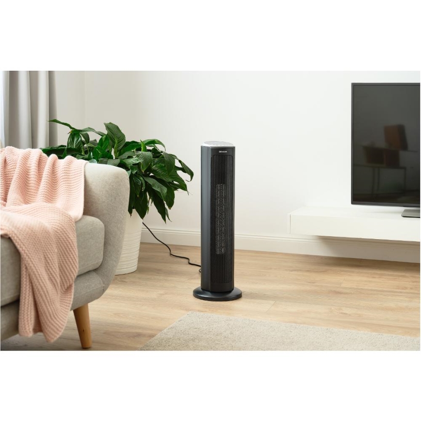 Sencor - Αερόθερμο με κεραμικό στοιχείο θέρμανσης 1300/2200W/230V μαύρο + τηλεχειριστήριο