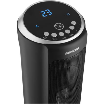 Sencor - Αερόθερμο με κεραμικό στοιχείο θέρμανσης 1300/2200W/230V μαύρο + τηλεχειριστήριο