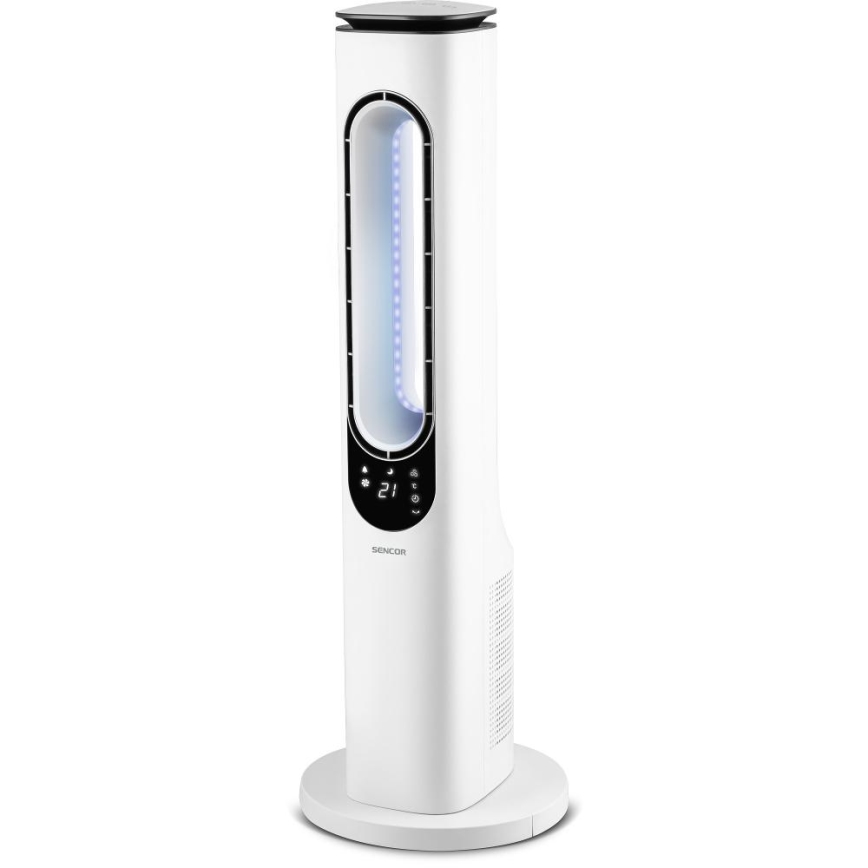 Sencor - Bladeless tower ανεμιστήρας 50W/230V λευκό + τηλεχειριστήριο
