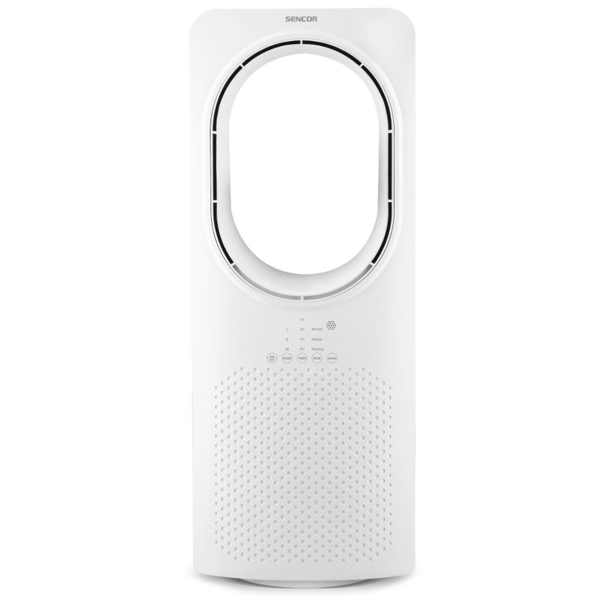 Sencor - Bladeless επιδαπέδιο ανεμιστήρας 50W/230V λευκό + τηλεχειριστήριο