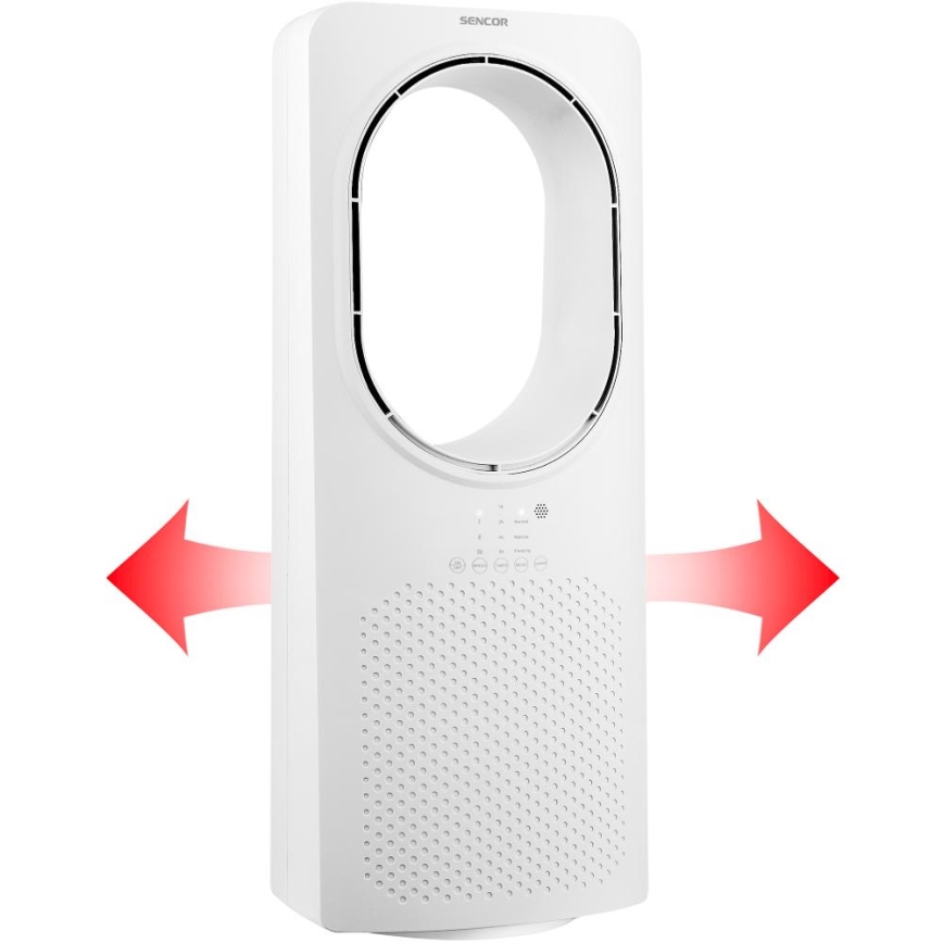 Sencor - Bladeless επιδαπέδιο ανεμιστήρας 50W/230V λευκό + τηλεχειριστήριο