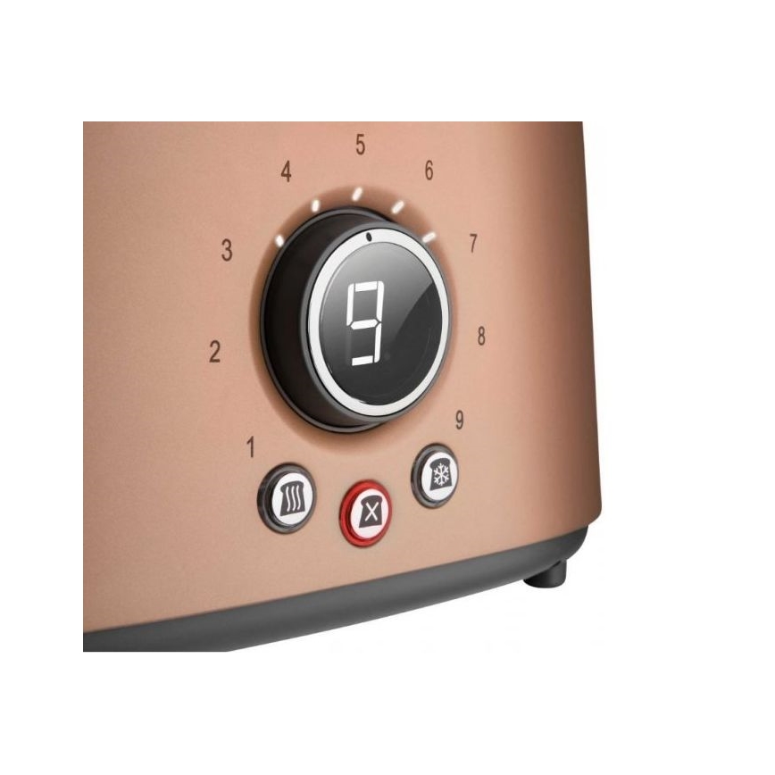 Sencor - Φρυγανιέρα δύο θέσεων με σχάρα επαναθέρμανσης 1000W/230V, χάλκινη