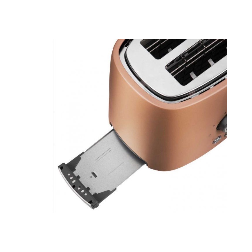 Sencor - Φρυγανιέρα δύο θέσεων με σχάρα επαναθέρμανσης 1000W/230V, χάλκινη