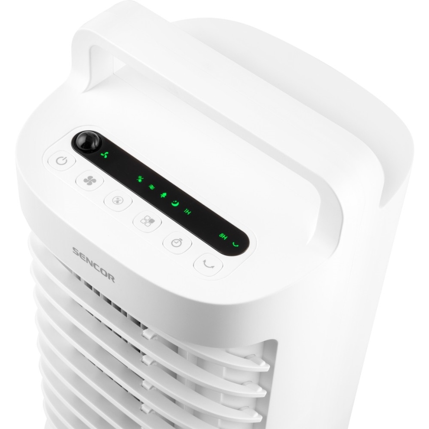 Sencor - Φορητός κλιματιστικός ανεμιστήρας με οθόνη LED 3 σε 1 45W/230V λευκός + τηλεχειριστήριο
