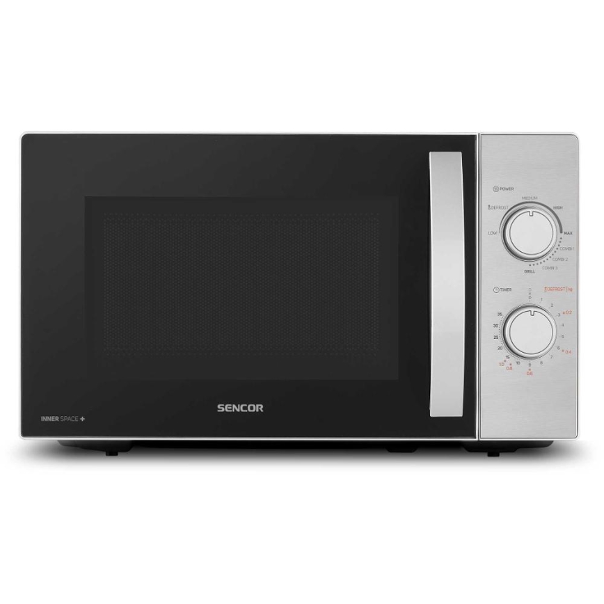 Sencor - Φούρνος μικροκυμάτων με λειτουργία γκριλ 700W/1000W/230V 20 l ματ χρώμιο