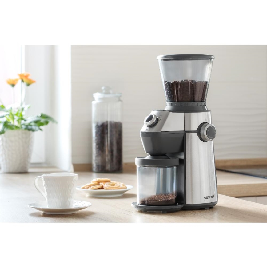 Sencor - Hλεκτρικός μύλος καφέ 350 g 150W/230V ανοξείδωτο ατσάλι