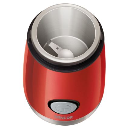 Sencor - Hλεκτρικός μύλος καφέ 60 g 150W/230V κόκκινο/ματ χρώμιο