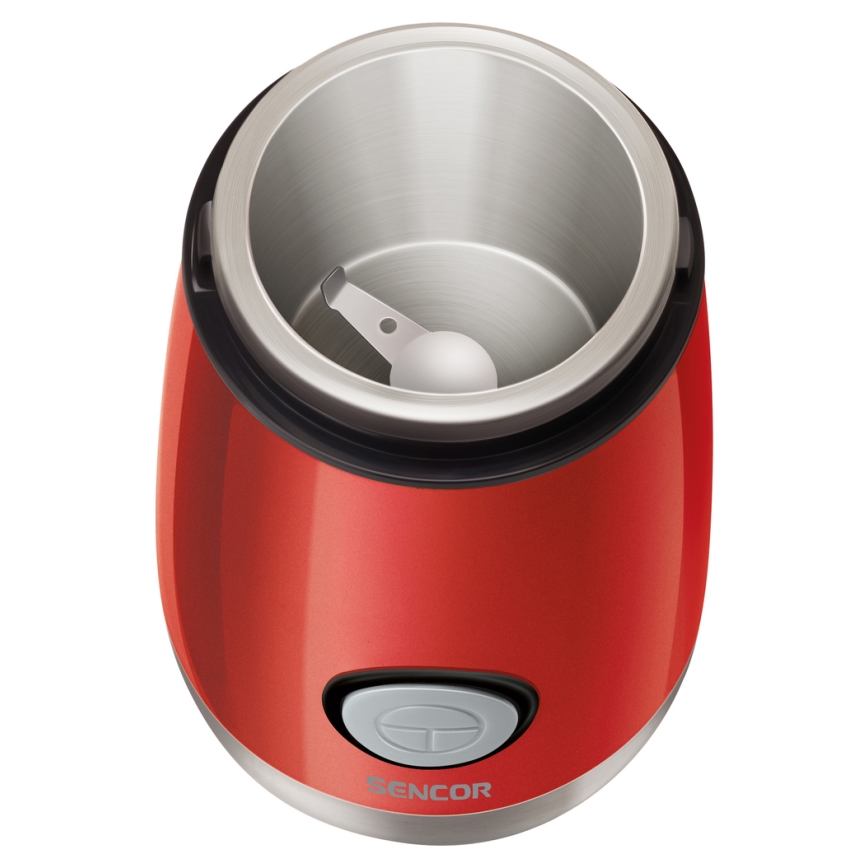 Sencor - Hλεκτρικός μύλος καφέ 60 g 150W/230V κόκκινο/ματ χρώμιο